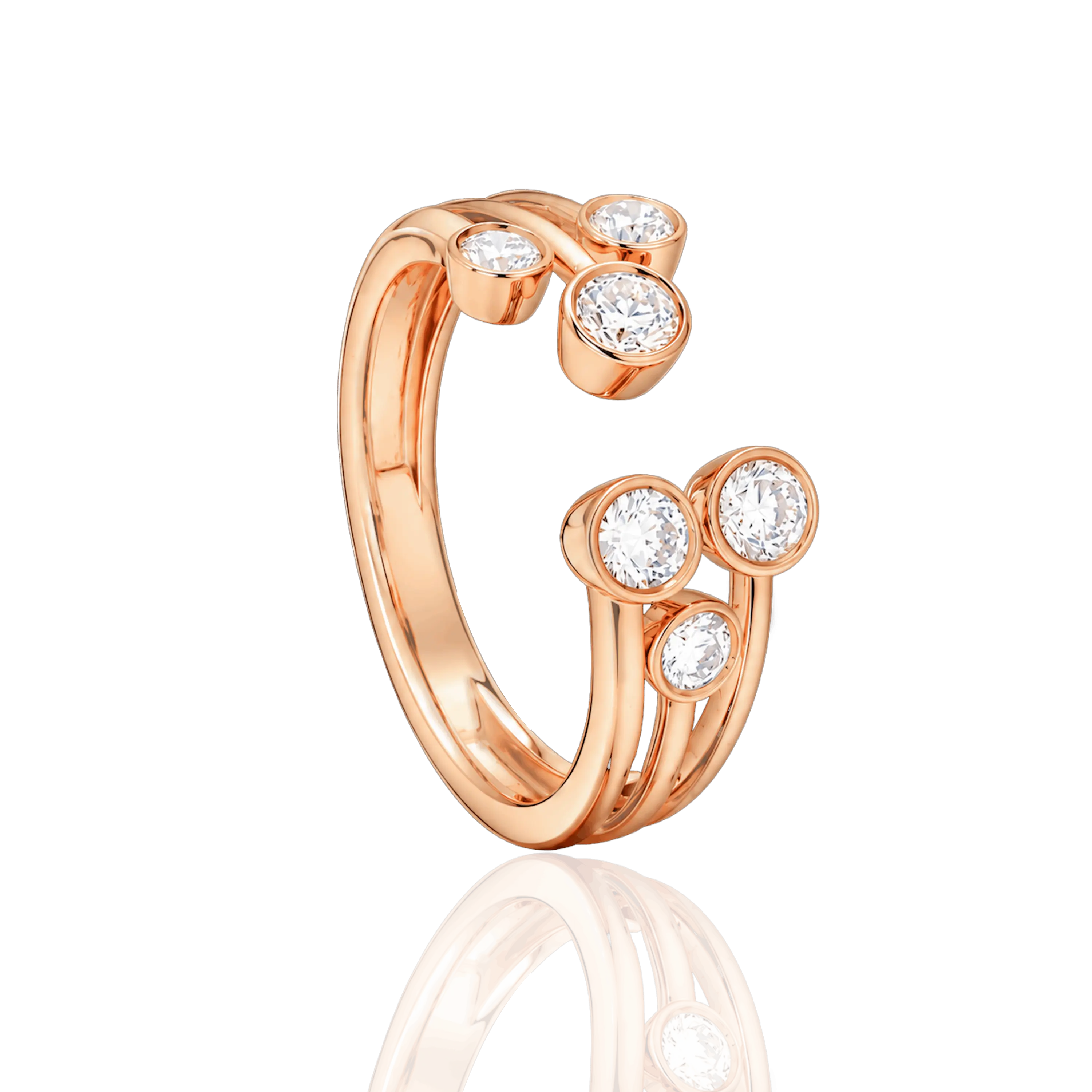 Rose Gold Diamond Cluster Cuff Bracelet