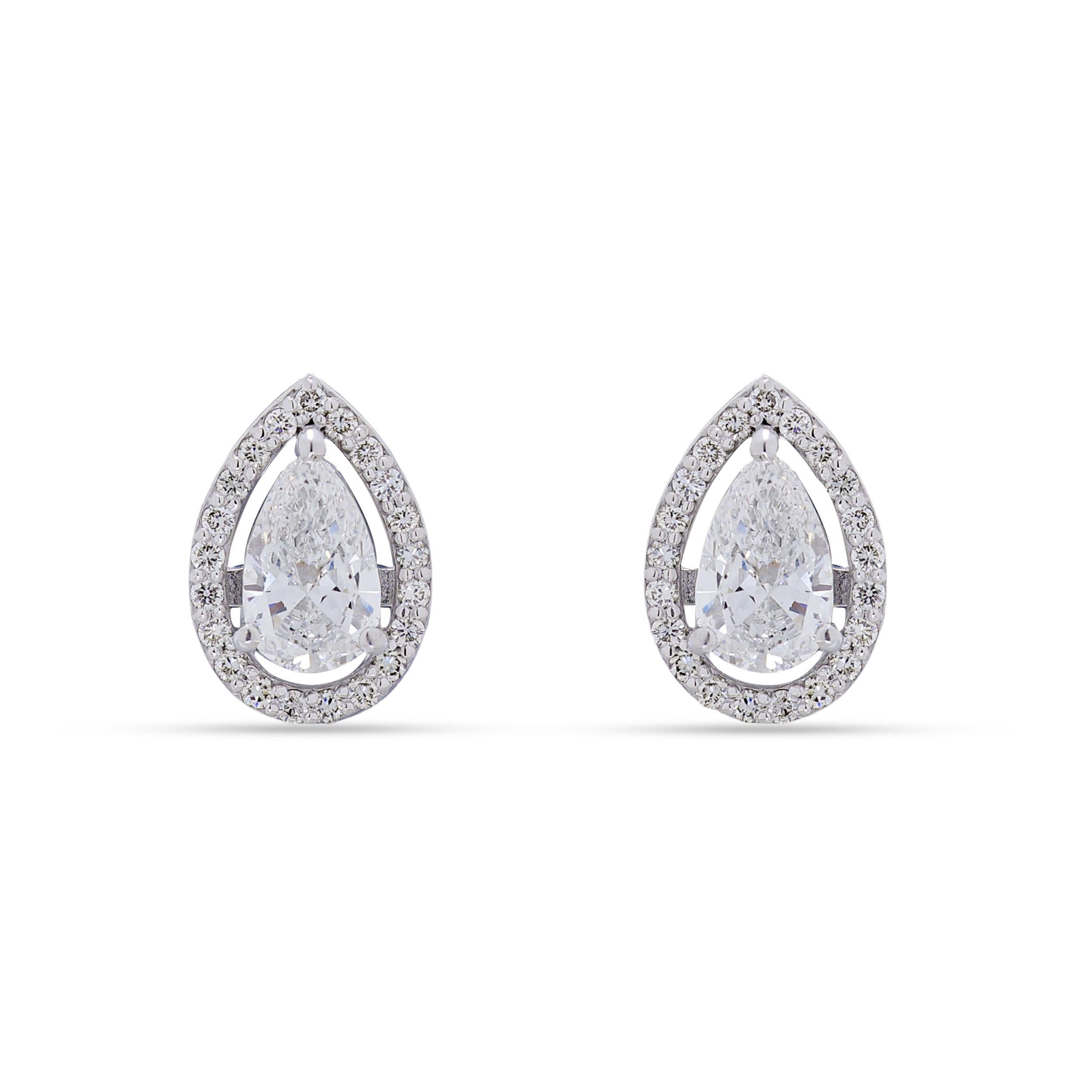 Pear-Shaped Diamond Earrings