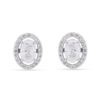 Oval Diamond Stud Earrings