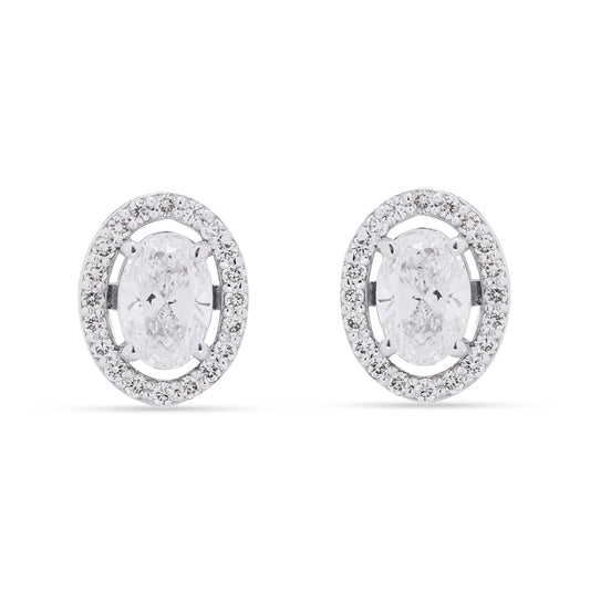 Oval Diamond Stud Earrings