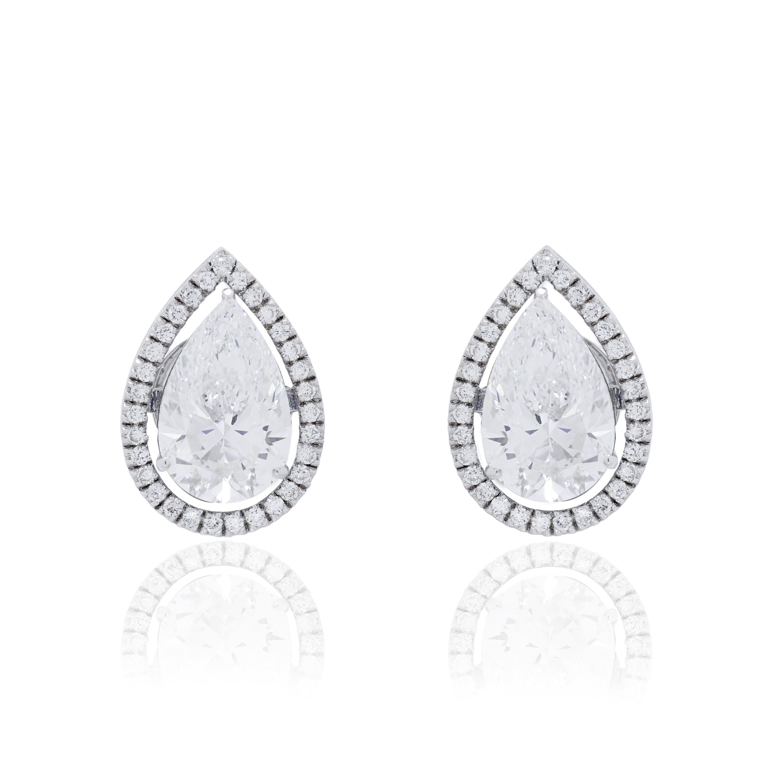 Pear & Cushion Diamond Earrings