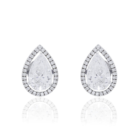 Pear & Cushion Diamond Earrings