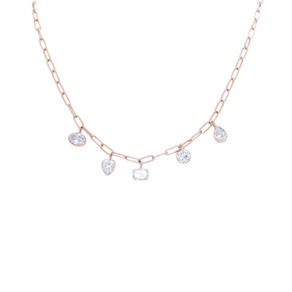 Rose Gold Multi-Shape Diamond Necklace