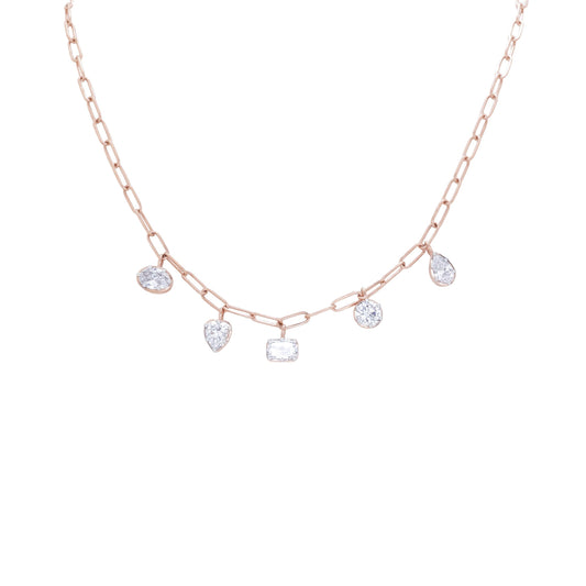Rose Gold Multi-Shape Diamond Necklace