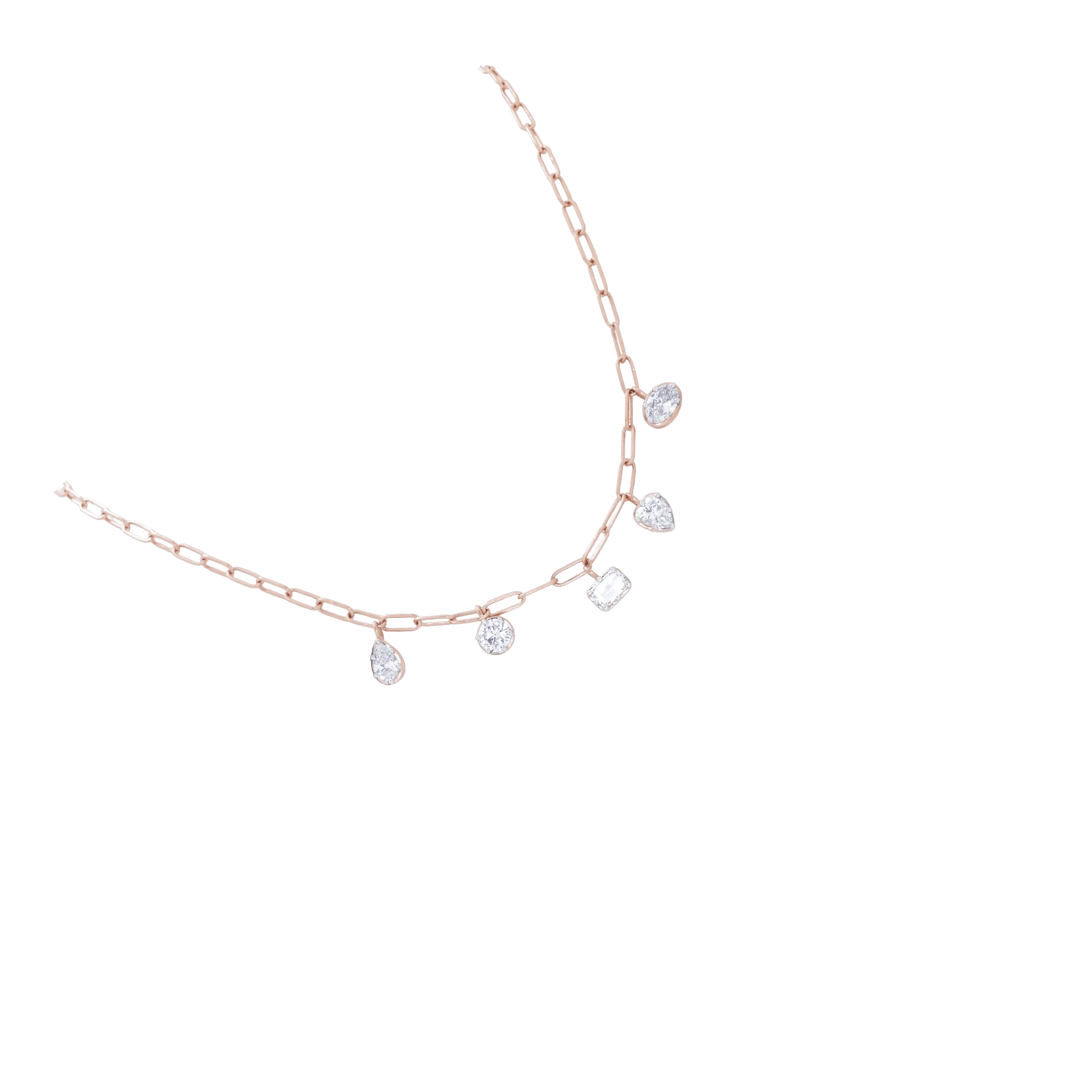 Rose Gold Multi-Shape Diamond Necklace