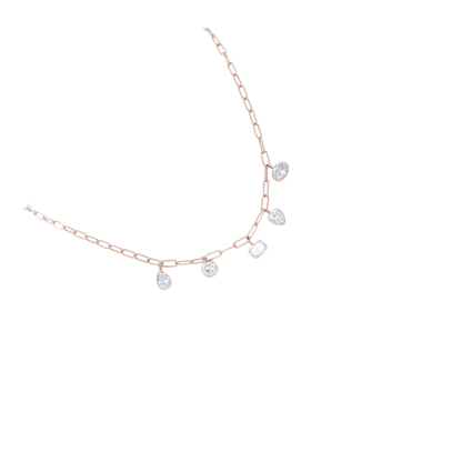 Rose Gold Multi-Shape Diamond Necklace