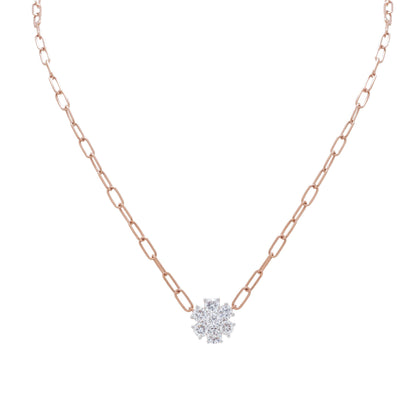 Diamond Floral Cluster Necklace