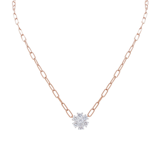 Diamond Floral Cluster Necklace