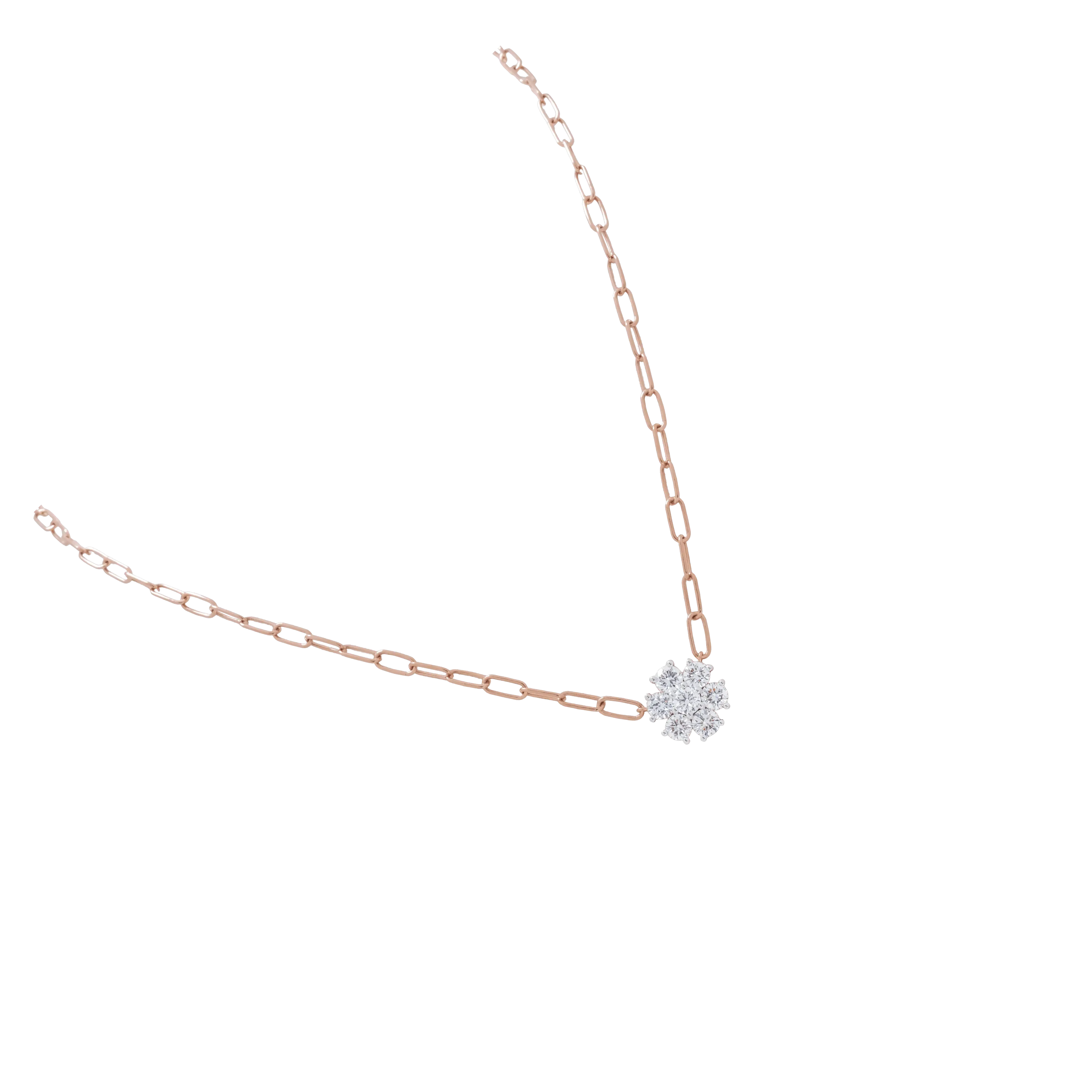 Diamond Floral Cluster Necklace