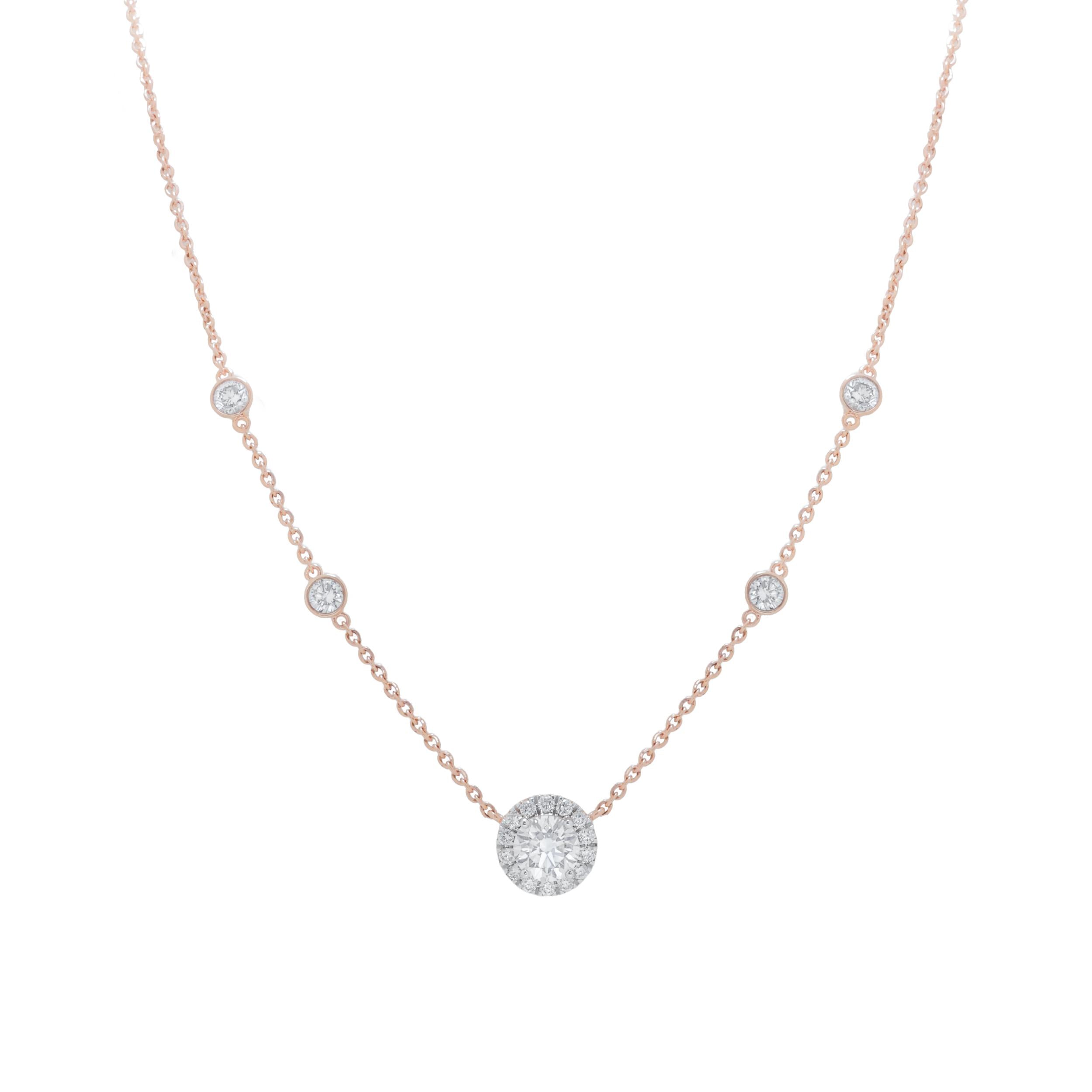 Diamond Halo Pendant Necklace