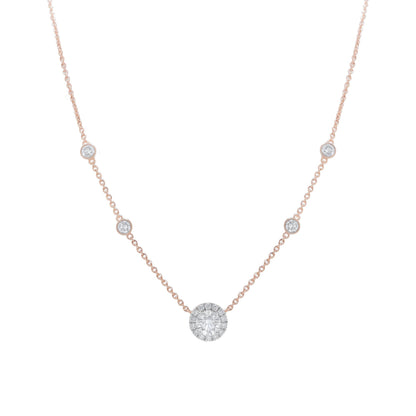 Diamond Halo Pendant Necklace