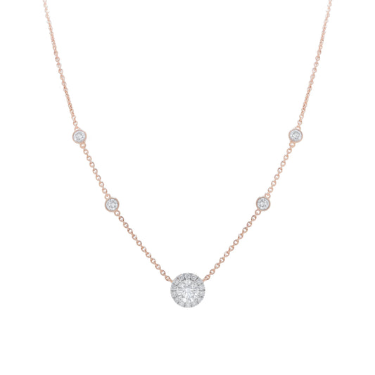 Diamond Halo Pendant Necklace