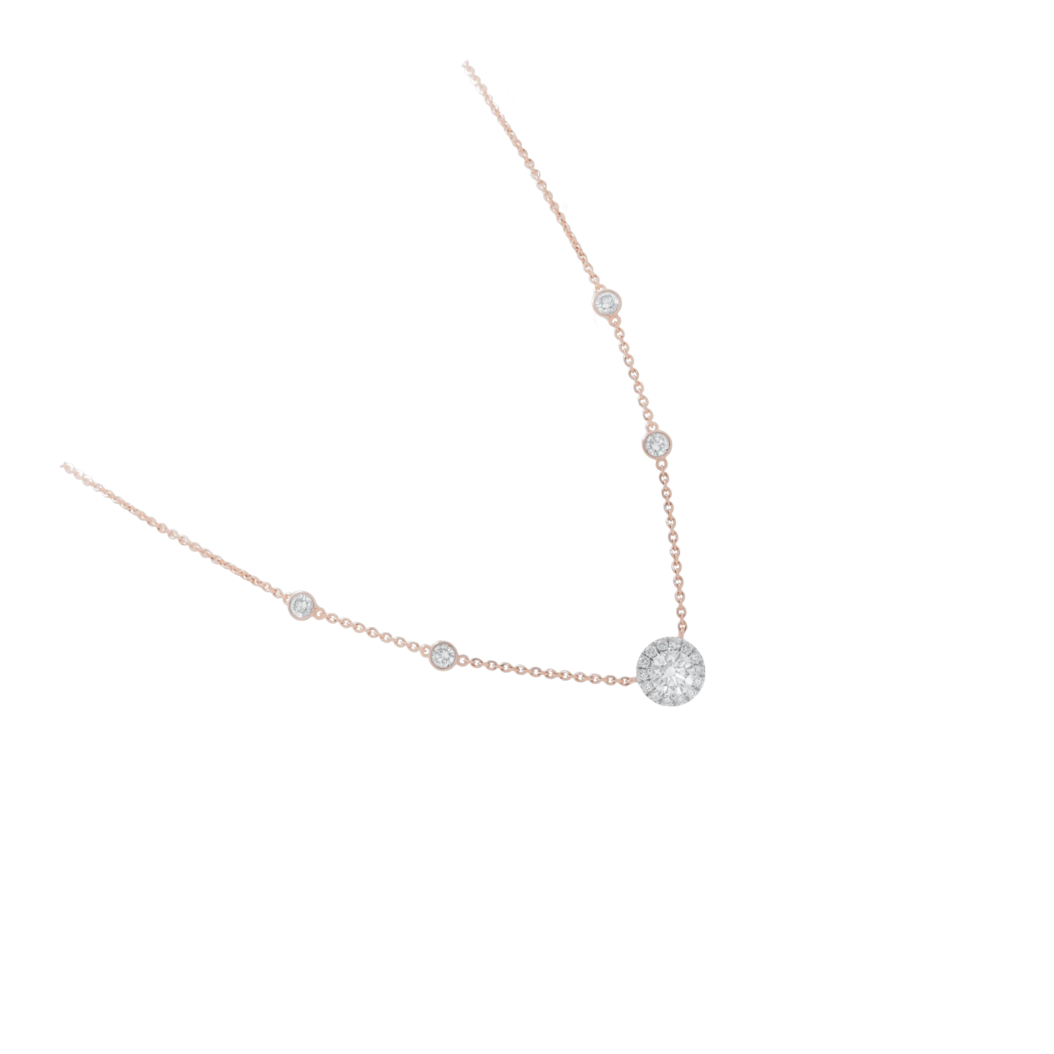 Diamond Halo Pendant Necklace