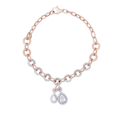 Rose Gold Diamond Charm Bracelet