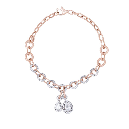 Rose Gold Diamond Charm Bracelet