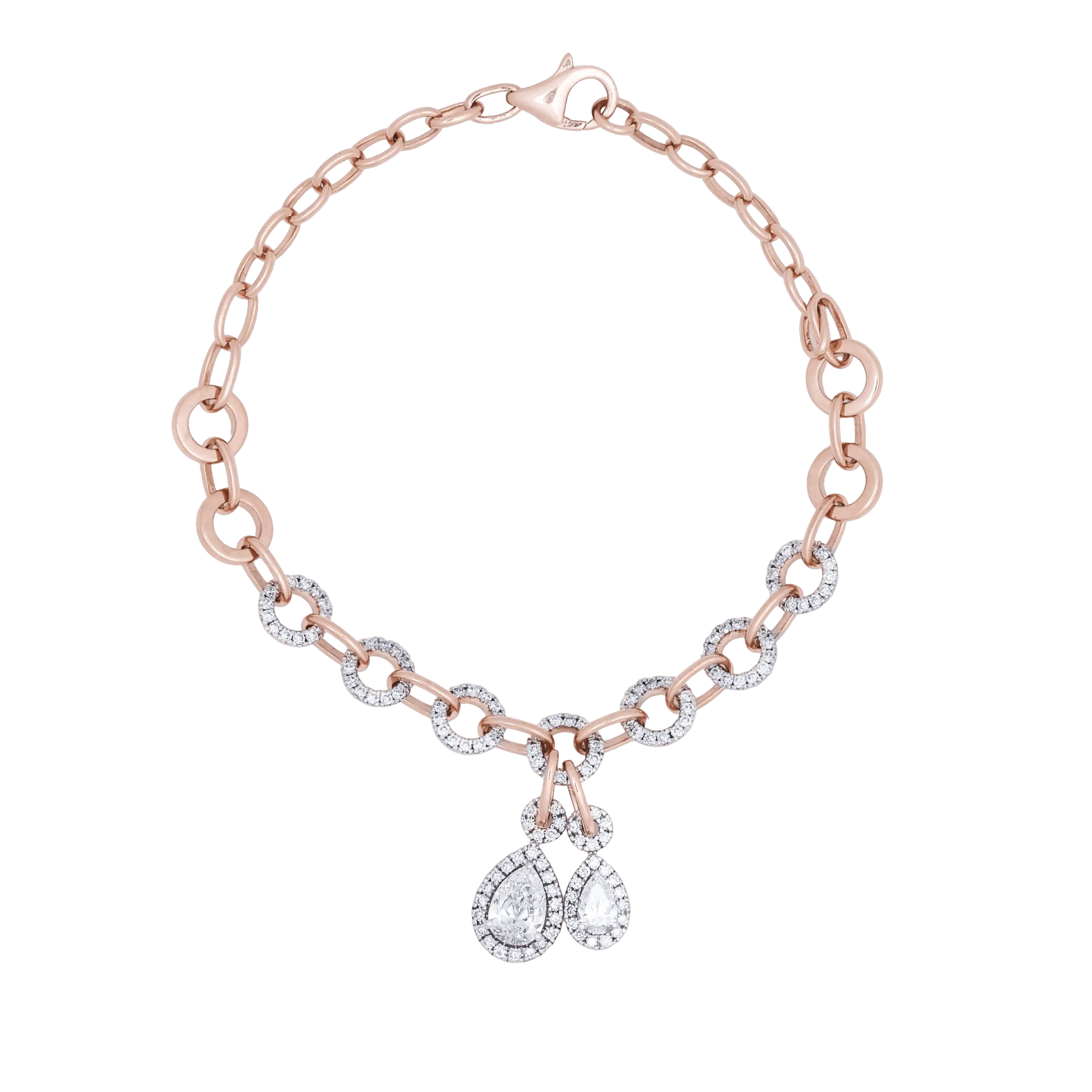 Rose Gold Diamond Charm Bracelet