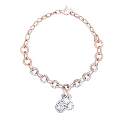 Rose Gold Diamond Charm Bracelet