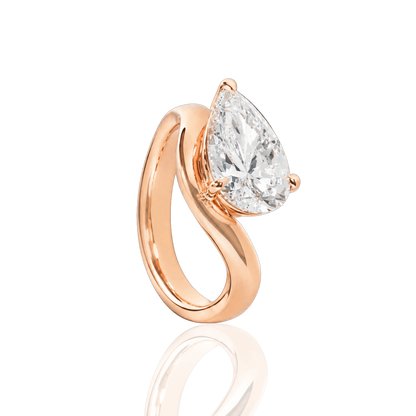 Rose Gold Teardrop Solitaire Ring