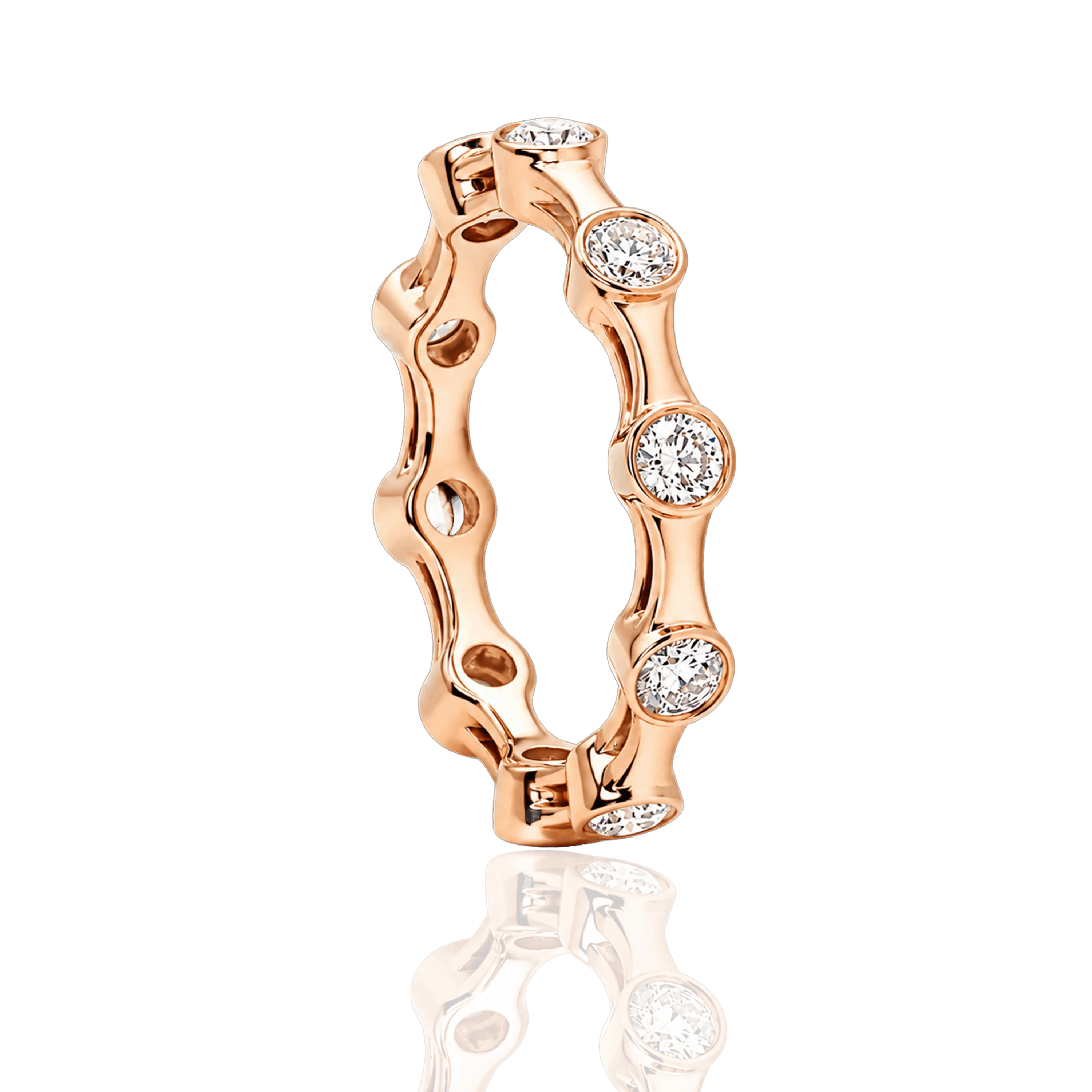 Rose Gold Crystal Link Ring