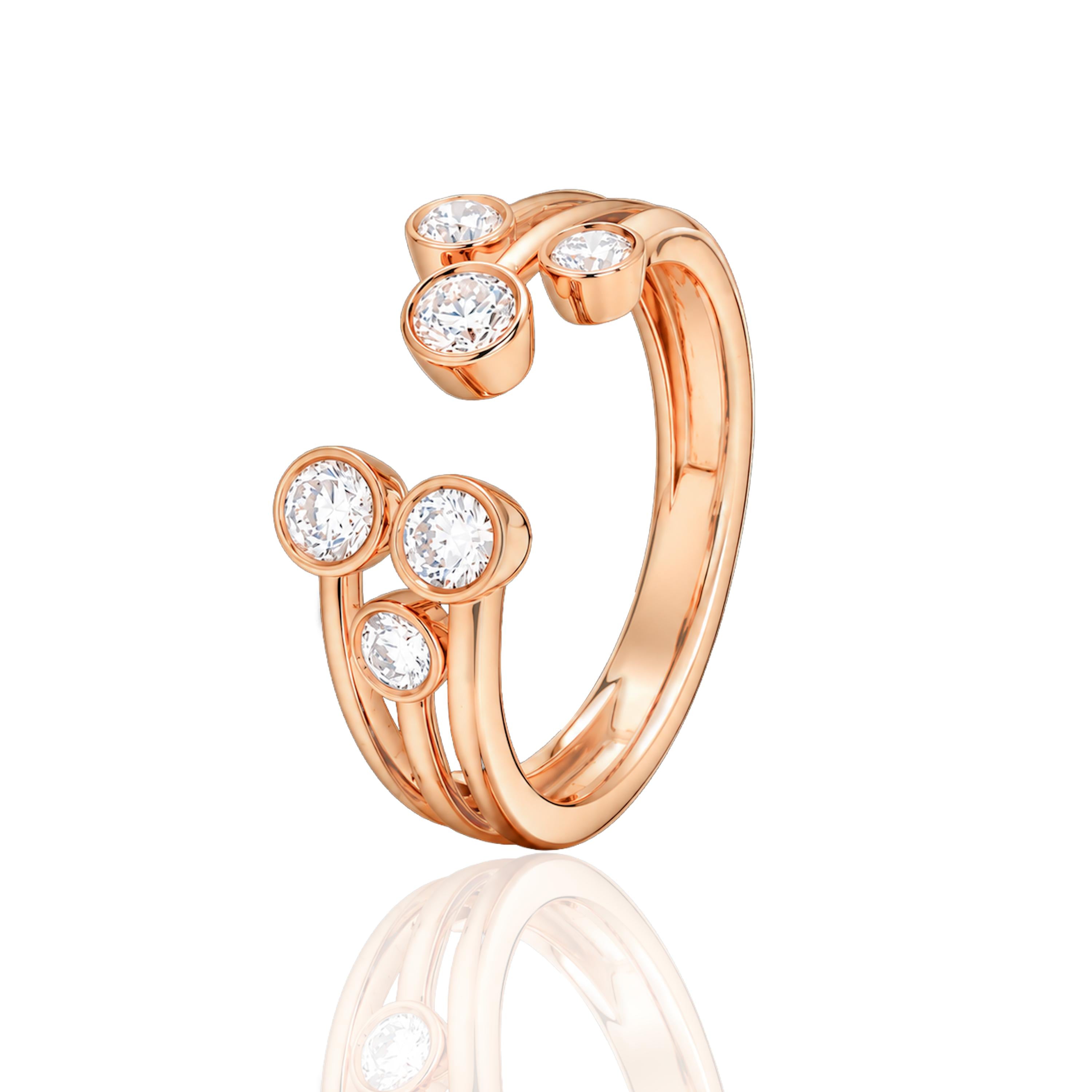 Rose Gold Diamond Cluster Cuff Bracelet