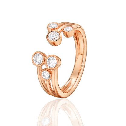Rose Gold Diamond Cluster Cuff Bracelet