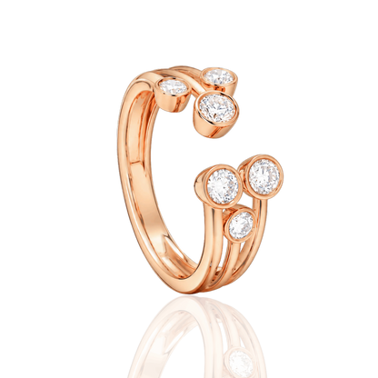 Rose Gold Diamond Cluster Cuff Bracelet