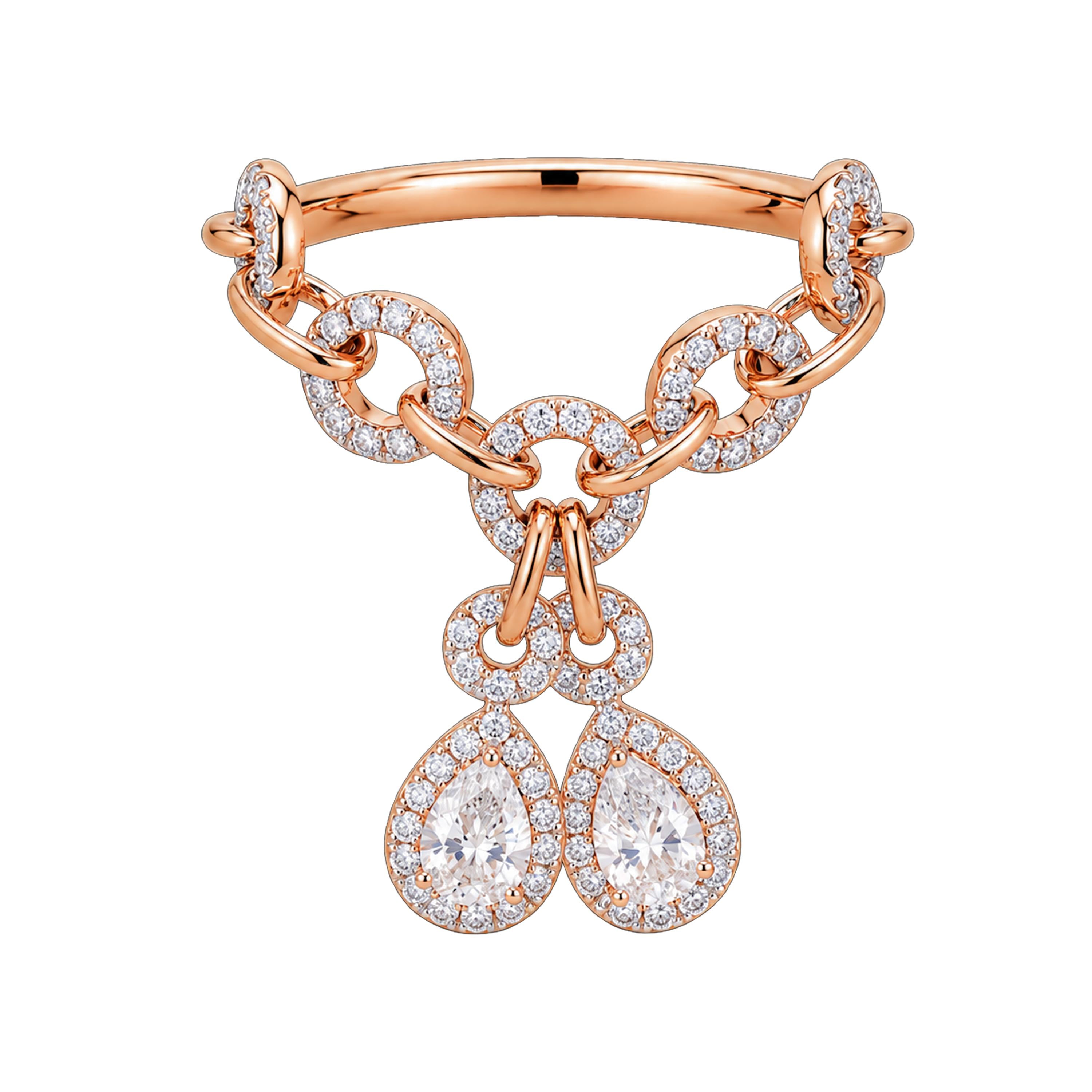 Rose Gold Diamond Link Bracelet
