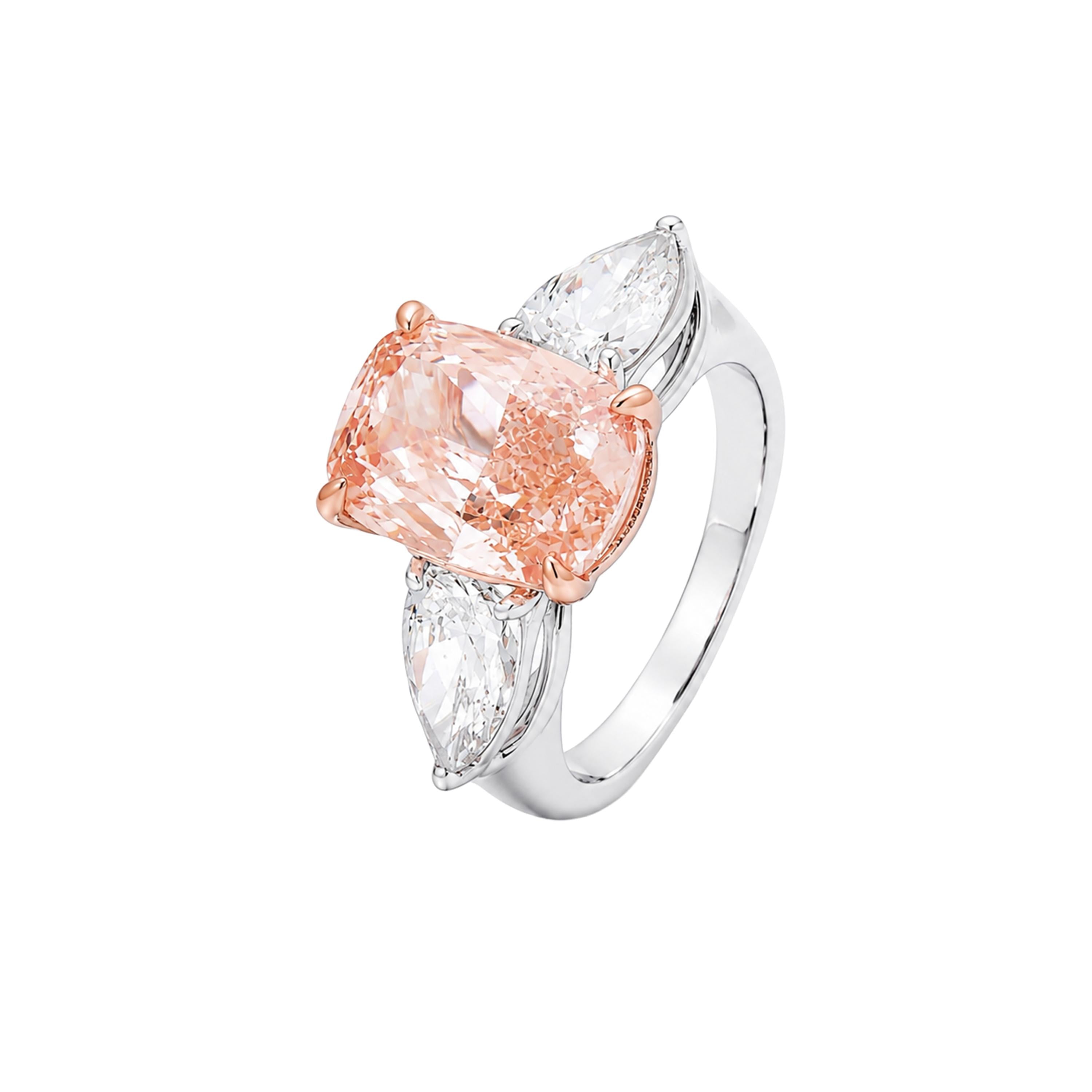 Morganite & Diamond Cushion-Cut Ring