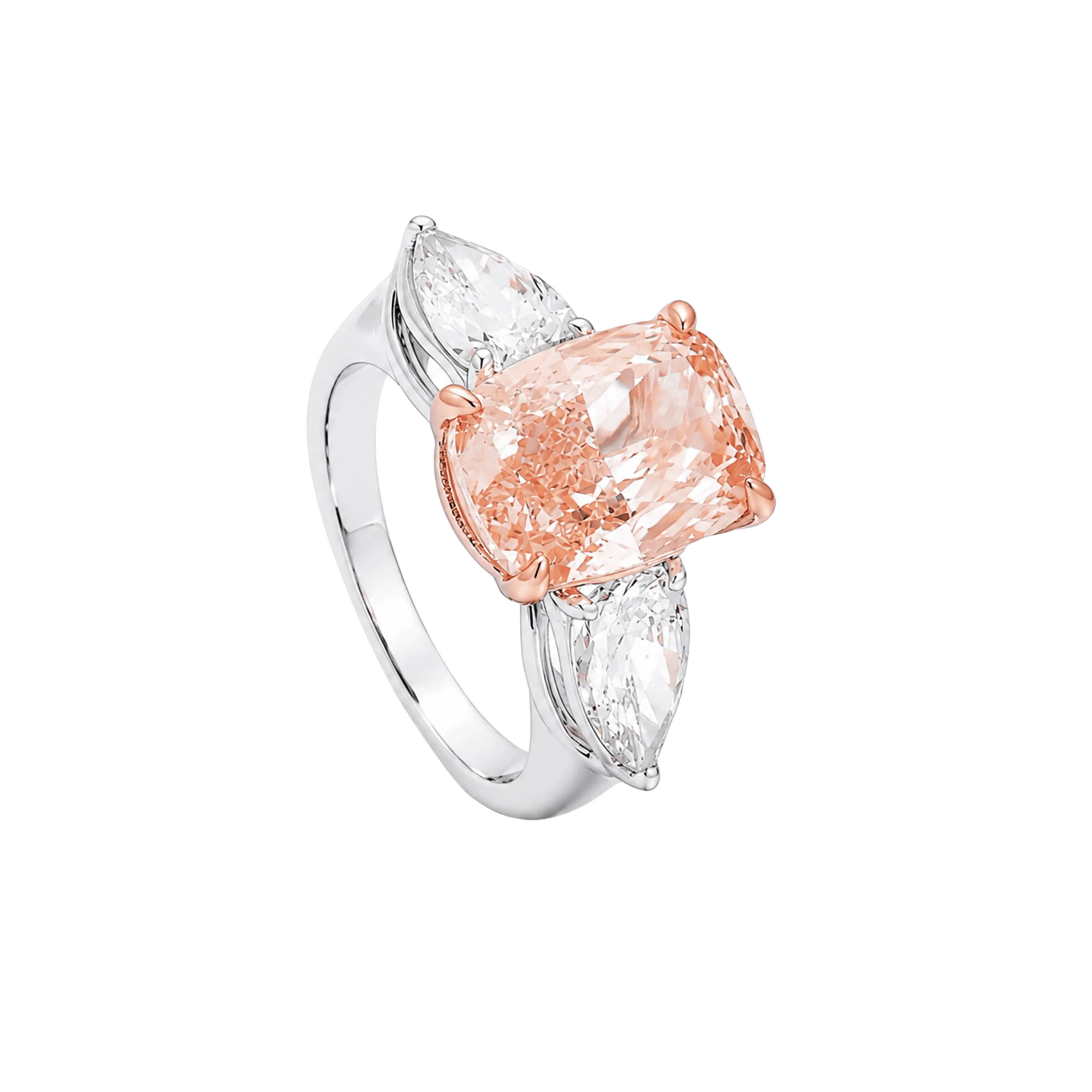 Morganite & Diamond Cushion-Cut Ring