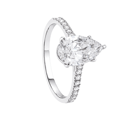 Pear-Cut Diamond Solitaire Ring