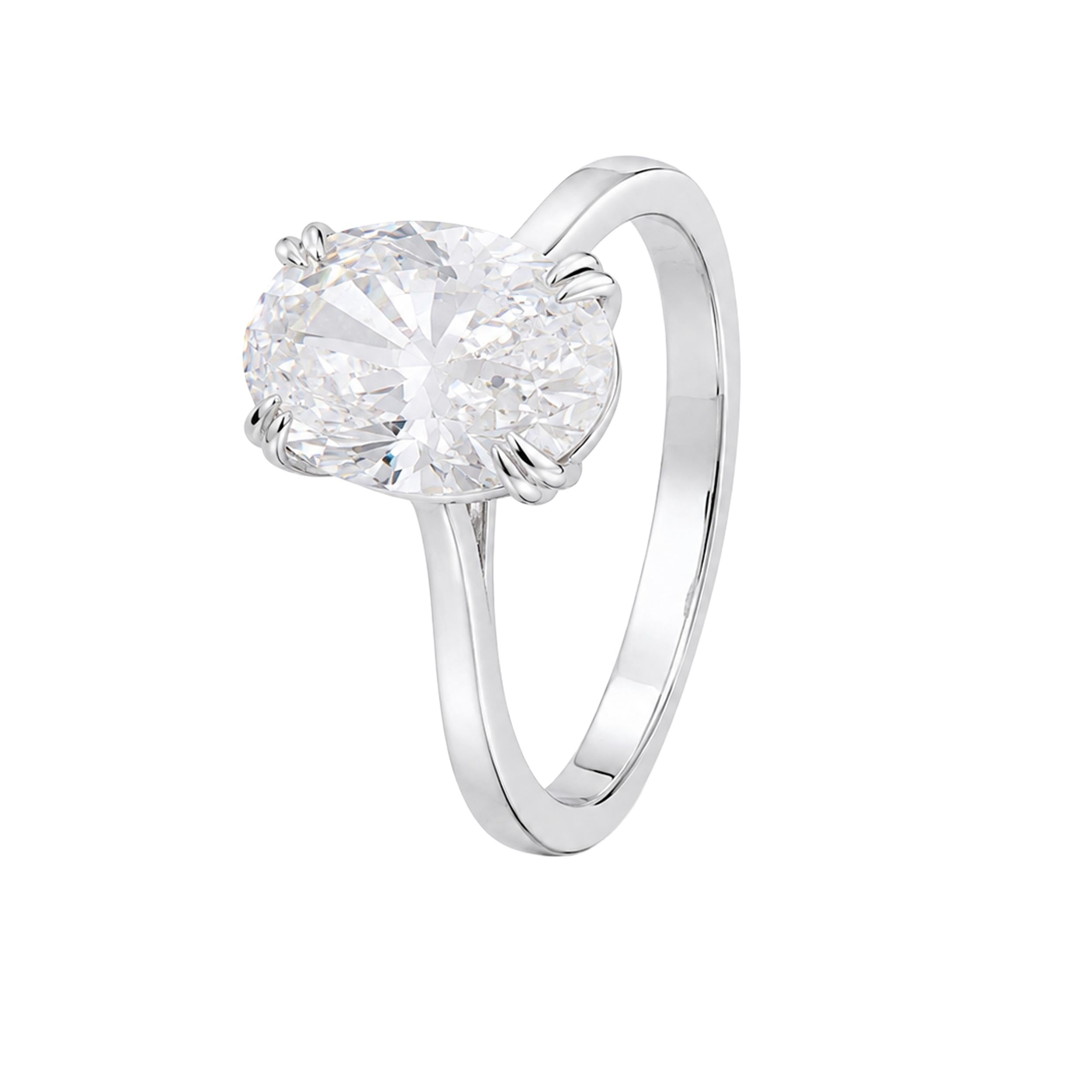 Classic Oval-Cut Diamond Solitaire Ring
