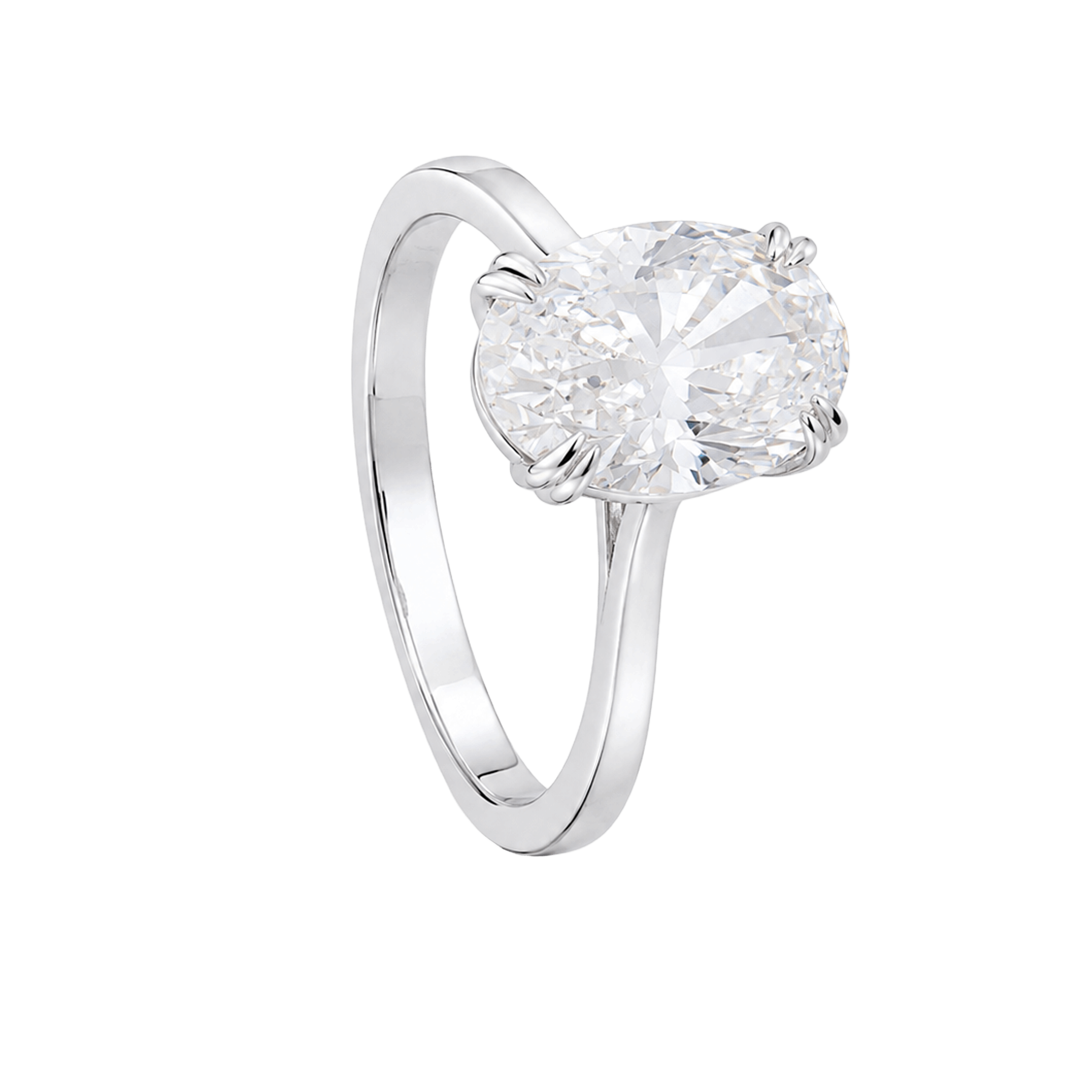Classic Oval-Cut Diamond Solitaire Ring