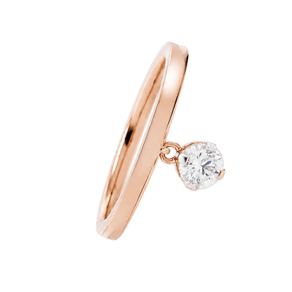 Rose Gold Diamond Drop Ring